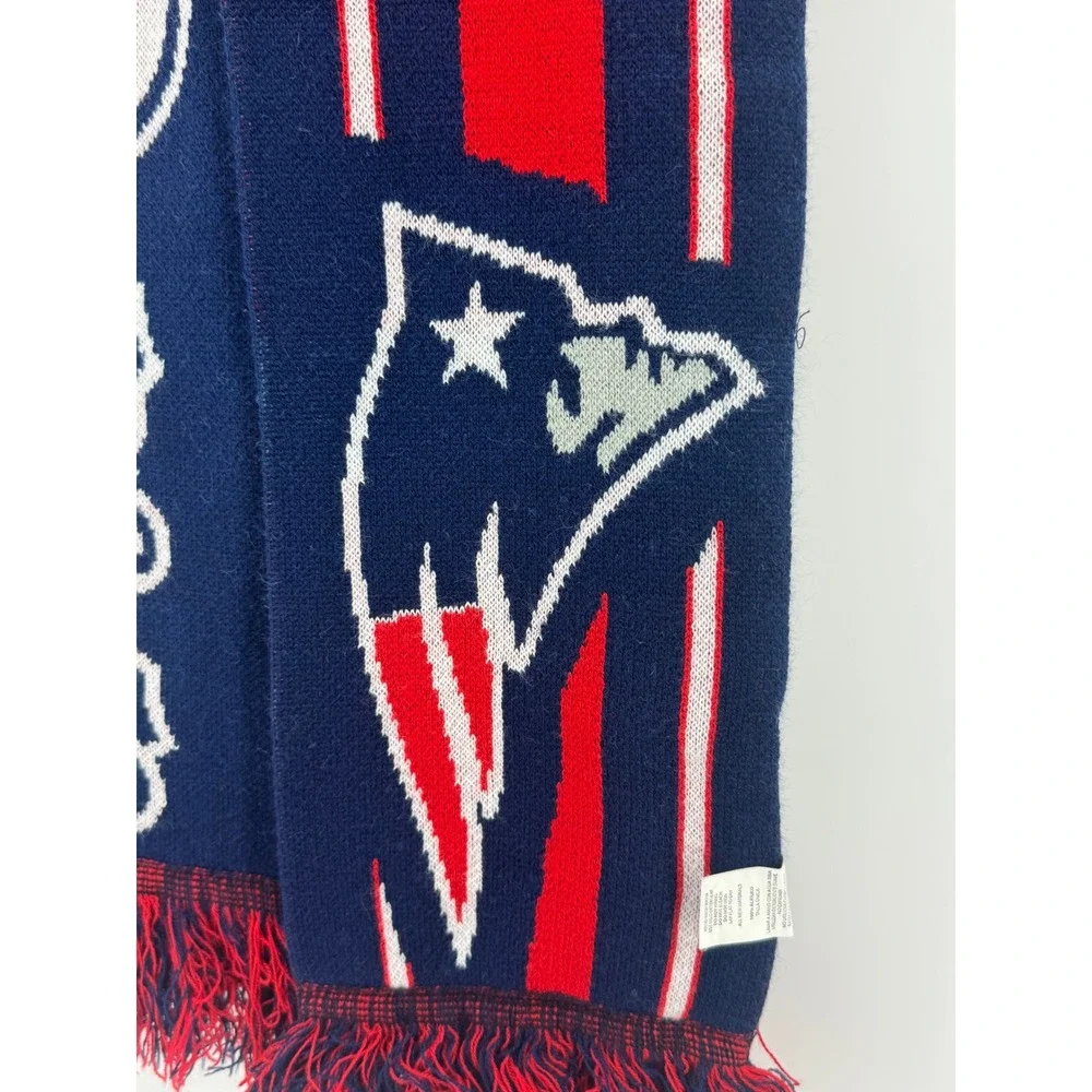 Forever Collectibles New England Patriots‎ NFL Knit Scarf Navy Red White Fringe